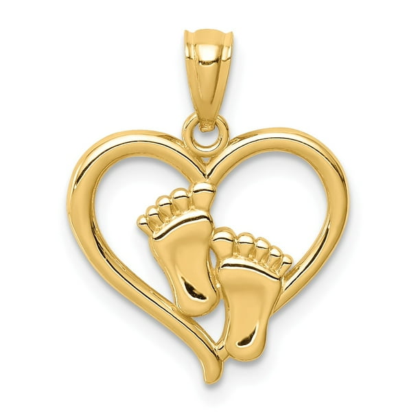 FB Jewels 14K White and Yellow Two Tone Gold Baby Boy or Girl Pendant 17mm X 10mm FB Jewels 14K White and Yellow Two Tone Gold Baby Boy or Girl Pendant 17mm X 10mm